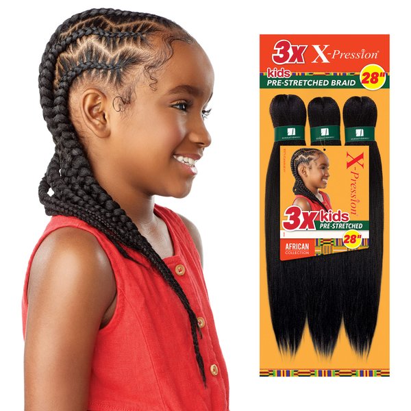 Sensationnel African Collection 3X X-Pression Pre-Stretched Braid 28" (Kids) (1-pack, SM1B/BG)