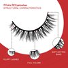 ILLPTA Fluffy Wispy Volume False Eyelashes Strip 3D, Natural Look Thick Waterproof Cat Eye Lashes, 16MM Faux Mink Demi Curly Cateye Fake Eyelashes (5D-04)