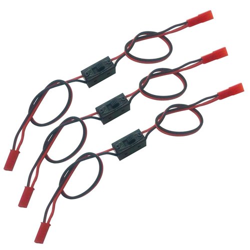 3 Pack On/Off Power Switch Battery Receiver JST Connector Compatible with HSP RC 1/10 1/8 Car Crawler Buggy Multicopter Airplane