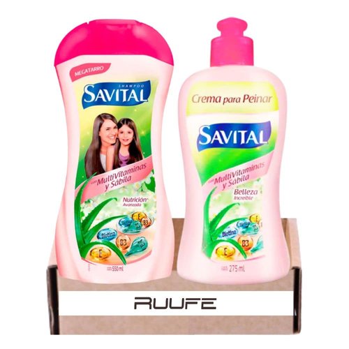 Aloe Vera Multivitamin Shampoo & Styling Cream (2 Pack) - Savital Nourishing Formula with Vitamins and Aloe