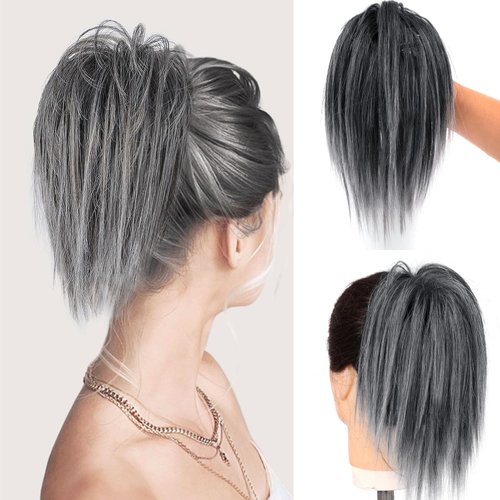 ELIO Messy Bun Hair Piece Claw Clip Hair Bun Wavy Curly Chignon Hair Bun for Women Extensions Tousled Updo Hair Buns Claw Clip Ponytail Hairpieces Hair Scrunchie with Clip for Daily Use (88A/89A)