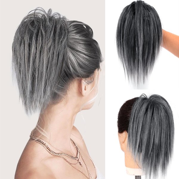 ELIO Messy Bun Hair Piece Claw Clip Hair Bun Wavy Curly Chignon Hair Bun for Women Extensions Tousled Updo Hair Buns Claw Clip Ponytail Hairpieces Hair Scrunchie with Clip for Daily Use (88A/89A)