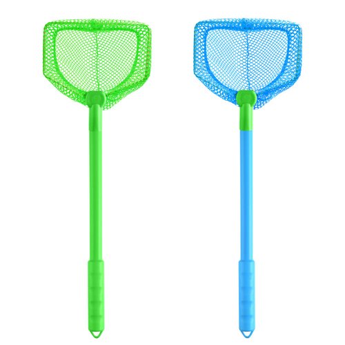 Coopay 2 Pieces Butterflies Nets Catching Bug Nets Fishing Net Floating Bait Nets Beach Nets for Outdoor Playing (Green + Blue)