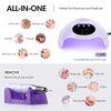 Gellen UV LED Nail Lamp with Electric Nail Drill, 72W UV Light Nail Dryer for Nails, Nail Files for Acrylic Nails Professional Gel Nail Polish Curing Lamp with Sensor 3 Timers Nail Art Manicure Tools