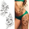 Cerlaza 56 Styles Temporary Tattoos for Women Adults, Fake Henna Tattoo Sleeves Semi Permanent Flower Tattoos Butterfly Stickers, Tatuajes Temporales Women Leg Makeup Waterproof