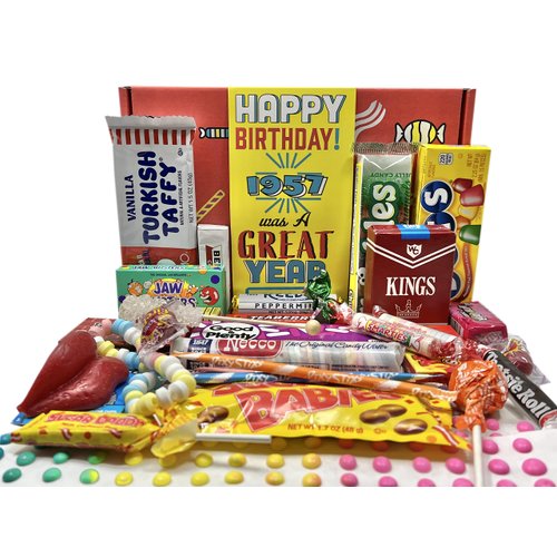 RETRO CANDY YUM ~ 1957 67th Birthday Gift Box of Nostalgic Retro Candy Assortment for 67 Year Old Man or Woman Born 1957 Jr