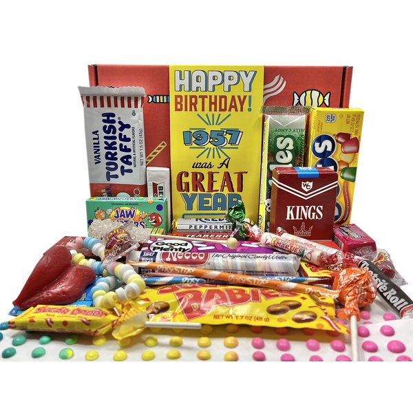 RETRO CANDY YUM ~ 1957 67th Birthday Gift Box of Nostalgic Retro Candy Assortment for 67 Year Old Man or Woman Born 1957 Jr