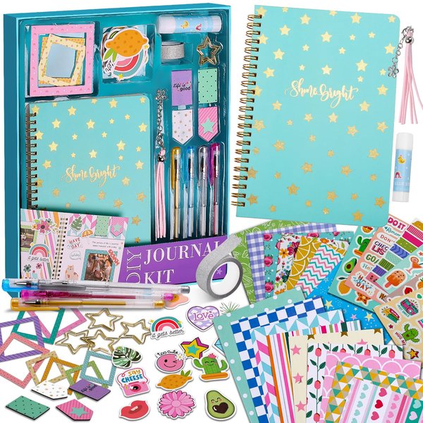 DIY Journal Kit for Girls Age of 8-14 Years Old, Birthday Gifts & Trendy Craft Sets - Unleash Creativity with Scrapbook, Diary, and Arts & Crafts - Journaling Fun for Preteen & Teenage Girl Gifts