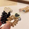 2 Pcs Spiral Hair Ties for Women Heart Braided Telephone Wire Hair Bands Ponytail Hair Ties Straight No Crease Elastic Coils Hair Scrunchies Phone Cord Hair Rope Hair Accessories