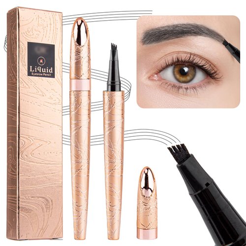 BowJian Gray Eyebrow Pencil Waterproof Microblade Eyebrow Pen Long Lasting 4 Tip Microblade Brow Pen Eyebrow Tint Pen Brow Pencil Natural Eyebrow Makeup Microblading Pen Eyebrow Tattoo Brow Pen #Gray