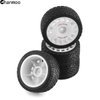 Chanmoo 1/10 RC Rally Car Tires On Road Tyres 12mm Hex Plastic Wheels Rims Compatible with 1/10 Scale Racing Car Tamiya TT01 TT02 XV01 TA06 PTG2 HPI KYOSHO HSP RC On-Road Car 4PCS (White)