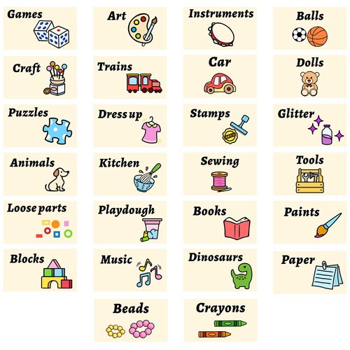Toy Label Stickers Toy Storage Stickers for Kids Toy Room Playroom Decals Home Organization Labels for Bins Storage Labels Removable Household Organizing for Containers Boxes Jars