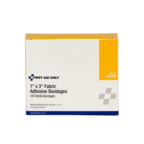 First Aid Only G122 Fabric Bandage, 100 Count, 1 X 3 Inch