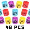 PROLOSO 48 Pcs Rainbow Spring Toy Assortment Bulk Plastic Magic Coil Springs with Smile Face for Boys Girls Gift