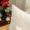 AFIRMLY 18x18,Cotton Christmas Blessing Throw Pillow Cover for Bed Sofa Cushion Car Snowflake Embroideried Pillowcases,1pair White