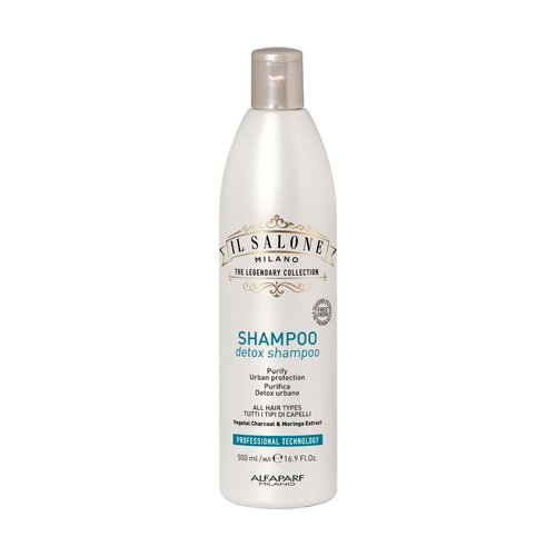 Il Salone Milano Detox Shampoo for All Hair Types - Clarifying Shampoo with Charcoal Powder - Scalp Cleanser to Detox - Restores Broken Bonds & Adds Softness - Professional Haircare (16.9 oz / 500 ml)