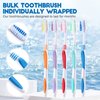 Newtay 50 Pieces Individually Wrapped Toothbrushes Manual Disposable Travel Toothbrush Medium Soft Bristle Tooth Brush Travel Toothbrushes for Hotel, Guest, Adults, Kids, Multi Color