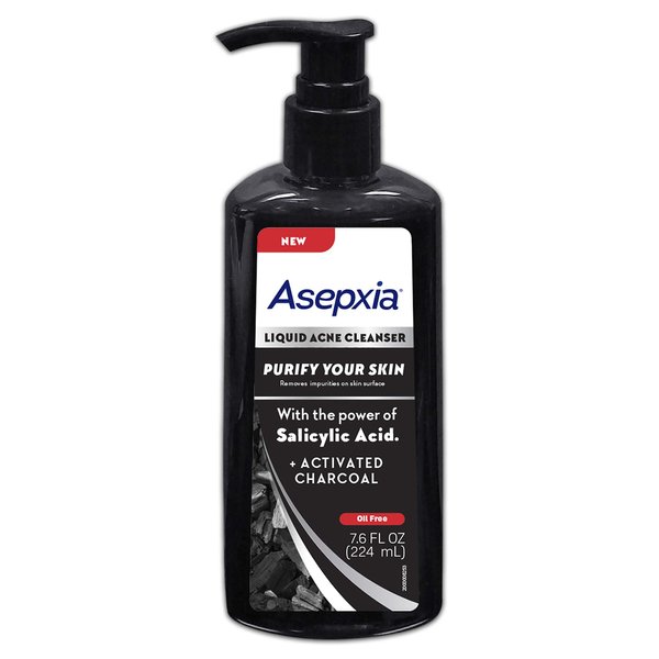 AASEPXIA Liquid Acne Treatment Cleanser with Activated Charcoal and Salicylic Acid, 7.6 Ounce