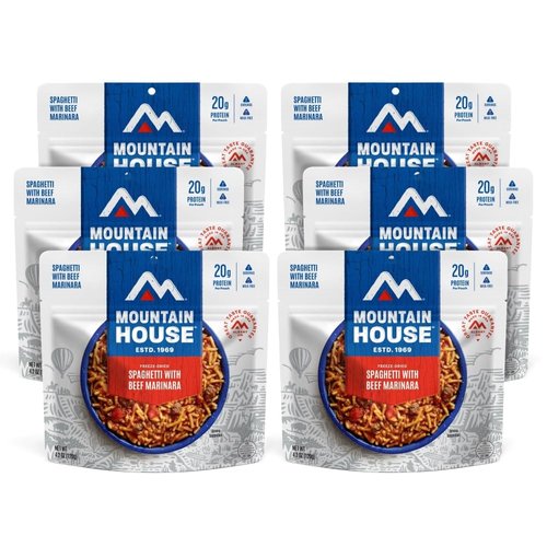 Mountain House Classic Spaghetti with Meat Sauce | Freeze Dried Backpacking & Camping Food |6-Pack