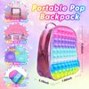 Pop Fidget Backpack for Girls, Pop it Bags&pop it Notebook and Unicorn Pencil Case for Kids' Fidget School Supplies Stress Relief, Great Birthday Present Gift for Kids