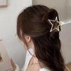 Star Hair Clips,Hair Claw Clip,Metal Hair Claw Clips,Gold Star Hair Jaw Clamp Nonslip,Star Shape Claw Clips Sparkly Star Hairpin for Women Girls Thick Thin Hair Accessories