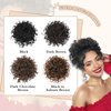 BOGSEA Curly Messy Bun Hair Pieces Elastic Drawstring Curly Hair Buns for Short Thin Hair Synthetic Ponytail Extension hair bun for Women (Dark Chocolate Brown)
