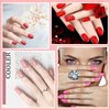SILPECWEE 16 Sheets Nail Polish Stickers Full Nail Wraps Stick on Nail Polish Strips Self Adhesive Gel Nail Strips Fingernails Sticker Nails for Women with 1pc Nail File (Stylish Style)