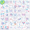 Qpout 96Pcs Transgender Flag Temporary Tattoos Trans Pride Themed Tattoo Stickers with Blue Pink White Pattern for Pride Party Favors LGBTQ Pride Day Equality Parades and Celebrations