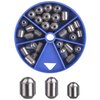 Egg Iron Sinkers Fishing Weights Kit, 30pcs Oval Shaped Fishing Weights Assorted Bass Casting Sinker Weights with Tackle Box