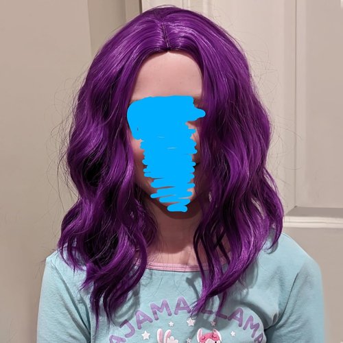 Edivd Dark Purple Wig for Girls Short Purple Side Part Wig for Kids Short Purple Curly Wavy Wig f...