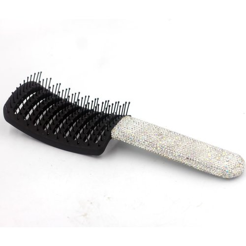 Bestbling Bling Styling Hair Smooth and Detangle Hair Brush for Women, Girl, Men, Arc-shaped Spareribs Comb (White)