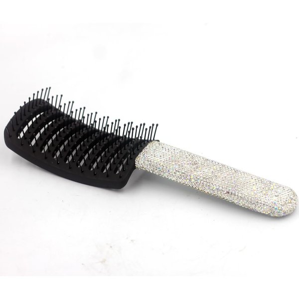 Bestbling Bling Styling Hair Smooth and Detangle Hair Brush for Women, Girl, Men, Arc-shaped Spareribs Comb (White)