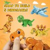 MTTIERY 5PCS Dinosaur Snap Together Building Toys-Wooden Dinosaur Toys for Kids 3-5, 5-7, STEM Preschool Learning Activities Fine Motor Skills Dino Toys Gifts for 3 4 5 6 Year Old Boys Girls