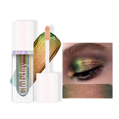 Kyannkara Quxunzzz Liquid Glitter Eyeshadow, Metallic Glitter Shimmer Eye Looks Waterproof Long Lasting Quick-Drying Sparkling Eye Shadow Makeup（Chameleon 03#）
