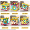 PANITU Baby Activity Cube Montessori Toys for 1 Year Old, Multi Sensory Shape Blocks, 6 in 1 Multifunctional Sensory Toys for Toddlers 1-3 Educational Learning Toys 1 Year Old Boy and Girl Gifts