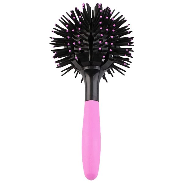3D Round Ball Hair Brushes, 360 Degree Scalp Massage Spherical Shape Curling Hair Brush Circle Hair Brush Define Styling Brush for Girl