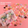 MUYIZI 100Pcs Miniature Food with Storage Box Mini Food Miniature Doll House Accessories Small Resin Doll Food Dollhouse Food Set for Pretend Play Kitchen