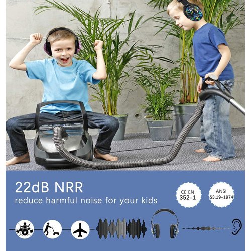 ZOHAN Kids Ear Protection 2 Pack, Hearing Protection Safety Ear Muffs for Children Have Sensory Issues, Adjustable Noise Reduction Earmuffs for Concerts, Fireworks(Nebula&Rap)