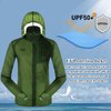 Dooy Sun Protection Jacket Ultra Light Thin Breathable Packable Outdoor Cycling Jacket Hoodie Skin Clothing for Men & Women（Green,2XL）