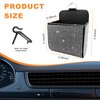 Dickno Car Vent Storage Organizer, Rhinestones Leather Air Vent Pocket, Bling Automotive Vent Pouch Box with Hook, Multipurpose Dashboard Air Vent Cell Phone Holder for Girl Women (White)