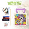 VKPI 8 Pieces Kids Coloring Goodie Bags, Reusable Canvas Bag, Cute Art Party Favors, Color Your Own Bags for DIY Painting Birthday Carnival Celebration, Party Supplies Gift, Girls