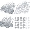 60 Pieces Bridal Wedding Hair Pins Pearl U Shape Rhinestone Bridal Rhinestones Accessories for Women