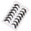 Poolunch False Eyelashes Fluffy Cat Eye Lashes 8D Wispy Natural Crossed Fake Eyelashes Multi-Layered Faux Mink Lashes 7 Pairs Pack