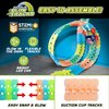 USA Toyz Zero-G Glow Race Track for Kids- 60pcs Glow in The Dark Flexible Race Car Track Set with Suction Cups, Slot Car, 2 Graffiti Toy Cars Shells, STEM Toy LED Car Tracks for Boys and Girls Age 3+