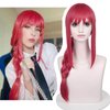 Aicos Anime Long Pink Red Cosplay Braids Wigs for Women Long Wigs Cosplay + Free Cap