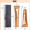 BowJian Bronzer Stick Liquid Contour Stick Concealer Stick Cream Bronzer Stick with Cushion Applicator Waterproof Highlighter Beauty Contour Wand Natural Cream Contour(#01 Dark Brown Contour Stick)