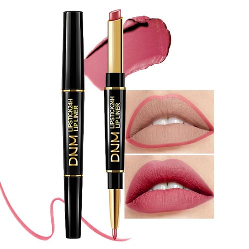 evpct 1Pcs Lip Liner and Lipstick Set Kit for Women, DNM Matte Lips Kit with Lip Liner Lip Stains Long Lasting Waterproof 24 Hour Lipstick and Lip Liners Combo Lipliners Pencil 26#