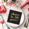 Elcoho 60 Pack Cocktail Napkins 50th Birthday Decorations Luncheon Napkins for Birthday, Anniversary Party Supplies, Cheers to 50 Years Design, 2 Layers, 5 by 5 Inches (Cheers to 50 Years)