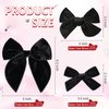 DEEKA 4 PCS Black Velvet Hair Bows 3 Styles 5" & 4" Handmade Hair Bow set for Toddler Girls Alligator Hair Clips Knot Bows Hair Accessories for Little School Girls (Black)