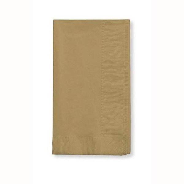 Creative Converting 673276B Touch of Color 2-Ply 50 Count Paper Dinner Napkins, Glittering Gold